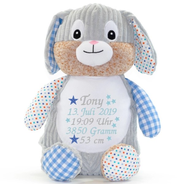 Hase bestickt mit Sterne und Name